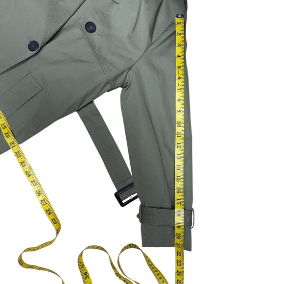 ZARA Oversized Belted Double Breasted Long Trench Coat Khaki Taupe Green  XSmall - Picture 14 of 16